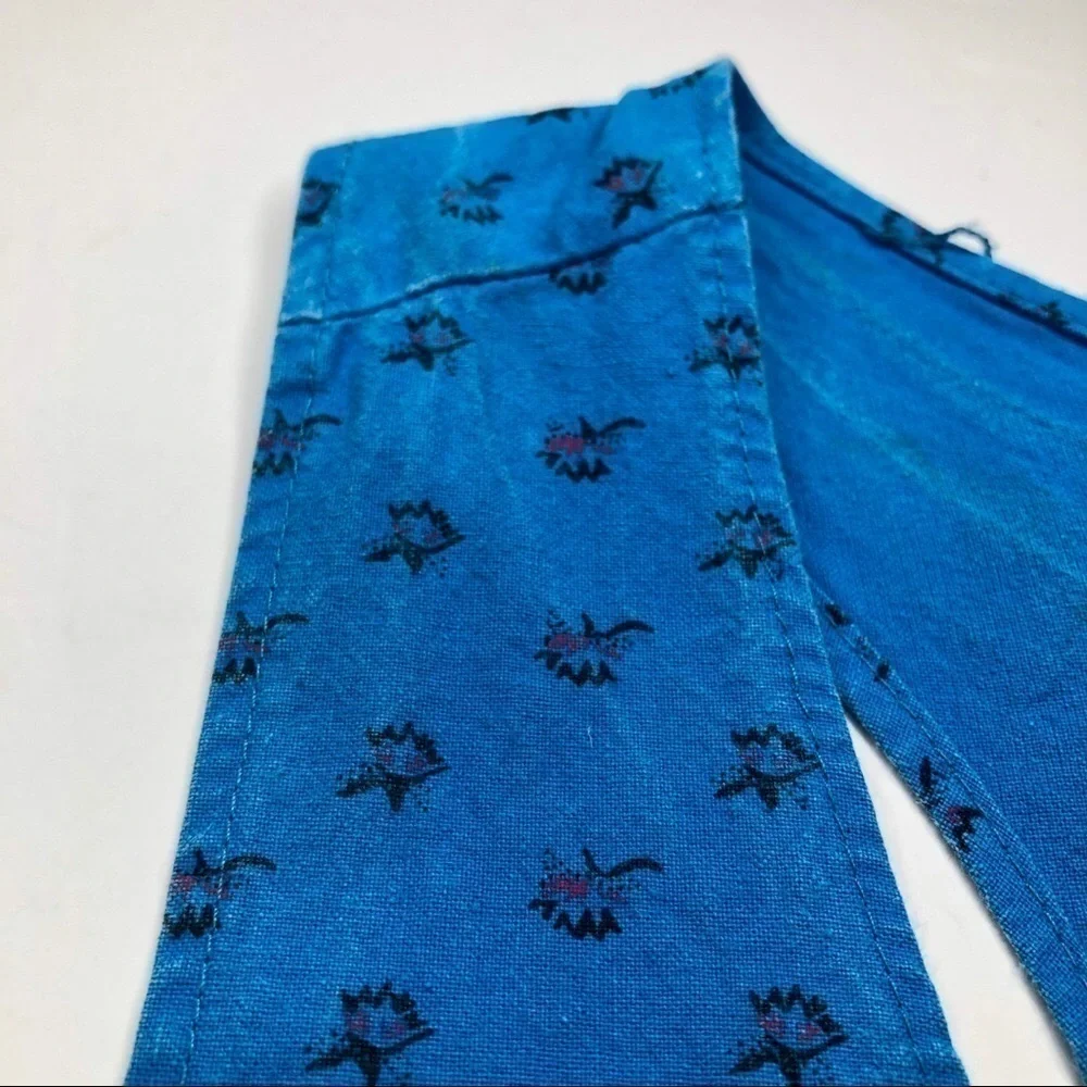 Vintage Crop Boxy Top Racer Back Bright Blue Graphic Tank by Flash Sz M 80’s 90s